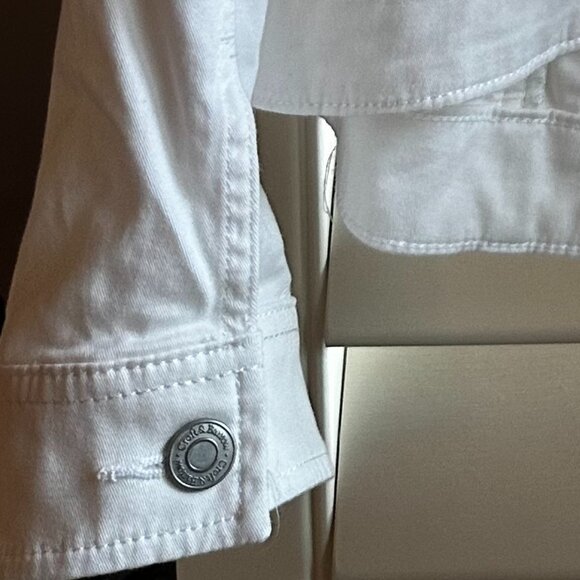 Croft & Barrow White Stretch Denim Jacket Women's L - Picture 5 of 6